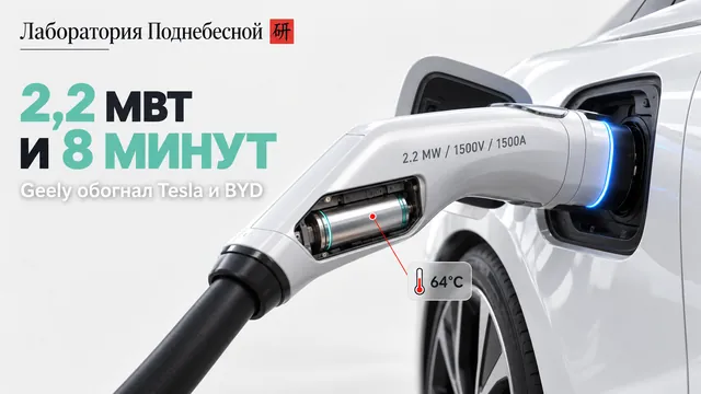 Станция Geely на 2,2 МВт: 97% заряда за 8 минут 40 секунд — в чём подвох