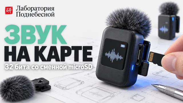 Оказалось, 32-битную запись Insta360 Mic хранит только на карте в передатчике